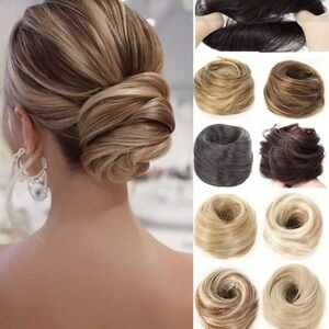 Synthetic Heat-Resistant Bun Wig Elastic Wig Extension Ladies Hair Accessory 3”